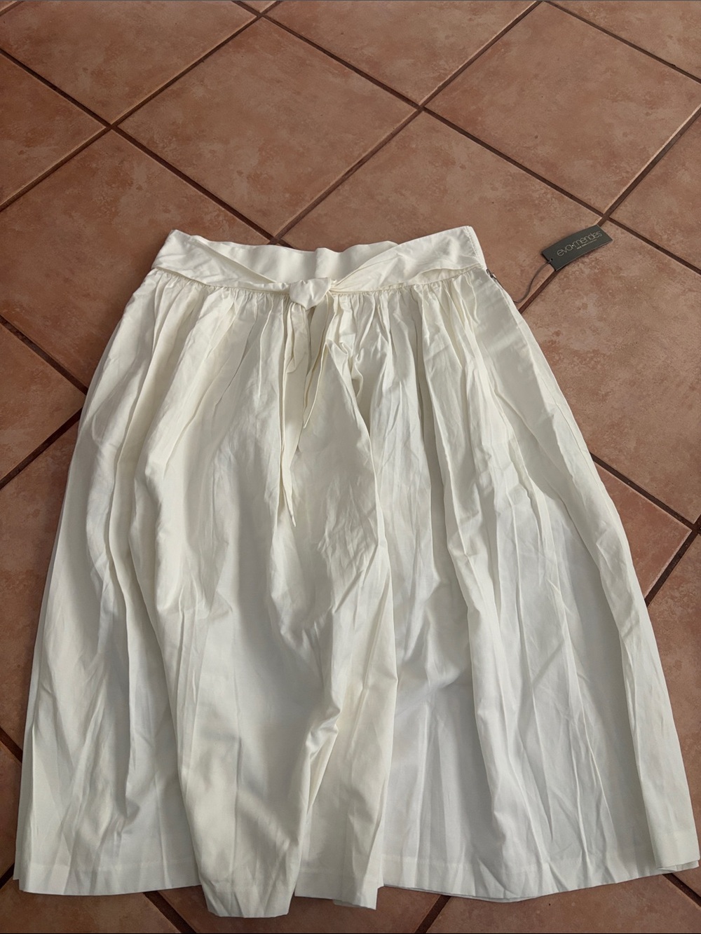 eva mendes for New York & Company Cream Full A-Line Midi Skirt